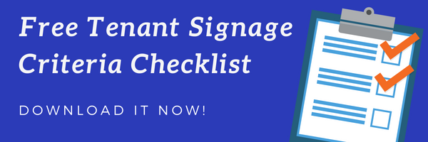 Tenant Signage Criteria checklist